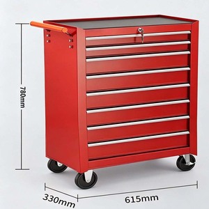 Best-Selling Industrial Style Customizable Tool Cabinet Trolley 3 Drawers <b>Padlockable</b> Wheels 200kg Load Capacity for Garage - Product Image 3