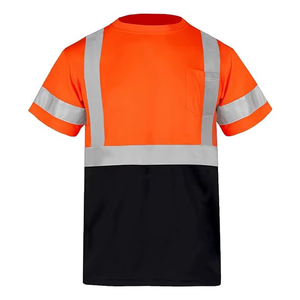 Camiseta de seguridad reflectante de alta visibilidad para hombre, poliéster de secado rápido, alta visibilidad, clase 2, tipo R, ropa de trabajo con logotipo personalizado - Product Image 4