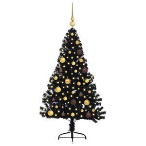 Albero di Natale Artificiale in PVC Nero Pre-Illuminato, 150 cm - Product Image 3