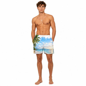 Custom Sublimation Printed Beach Shorts <b>Men</b> Quick Dry Summer Swim <b>Trunks</b> All Over Print Board Shorts OEM Wholesale - Product Image 2