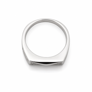 925 Sterling Silver Mens Black Accent Diamond <b>Ring</b> High Polish Modern Geometric <b>Statement</b> Band Wedding Party Daily Wear Fine - Product Image 5