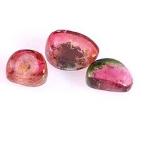 Tranches de tourmaline bio naturelle en forme de pastèque, paires assorties, irisées, multicolores, pierres précieuses pour la fabrication de bijoux, qualité AAA