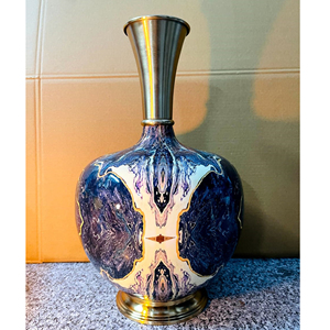 Florero de cerámica de hierro brillante moderno, Decoración de mesa de acero inoxidable para eventos de boda, cumpleaños o decoración del hogar - Product Image 3