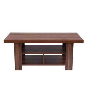 Mesa de Centro Moderna Cuadrada con Patas Negras Enlazadas |   Mesa de Centro de Diseño en Madera |   Mesa de Sofá Minimalista de Lujo - Product Image 3