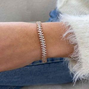 Womens Iced Out Cuban Link <b>Bracelet</b> 925 Silver Moissanite Diamond Luxury Jewelry Bling Moissanite <b>Bracelet</b> Hip Hop Style - Product Image 1