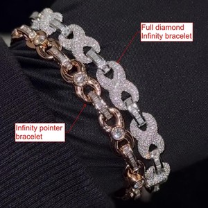 กำไลเพชรหรูหรา Infinity Lab Diamond 18K ทองคำแท้ ชุบทองคำชมพู ประดับเพชรทรงบาแกตต์เต็มวง ได้รับการรับรองจาก GIA เหมาะสำหรับทุกเพศ ใส่ได้ทุกวัน - Product Image 1