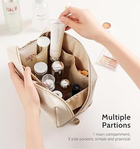 Bolsa de Viaje Organizadora de Accesorios de Cuero Genuino al por Mayor, Neceser de Maquillaje con Cremallera para Mujer, Bolsa de Aseo para Hombre, Novedad - Product Image 2