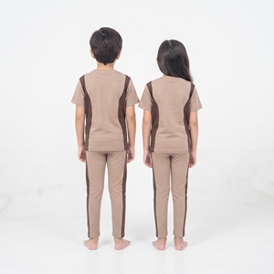 Conjunto Deportivo para Niños y Niñas con Paneles Laterales en Contraste, Traje Deportivo con Rayas Curvas, Ropa Deportiva Diaria, Ropa Deportiva Activa, Venta al Por Mayor, Nuevo - Product Image 2