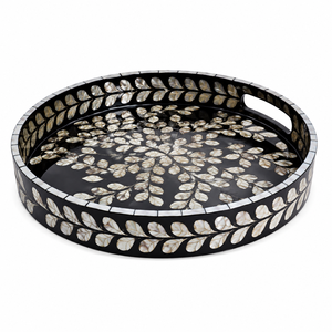 Mother of Pearl Tray Luxury Geometric <b>Cube</b> Pattern MOP Inlay Serving Tray Wholesale Modern Decorative Home Decor <b>Coffee</b> <b>Table</b> - Product Image 3