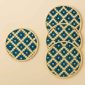 Sets de table bohèmes faits à la main en fibre de bambou 100% |   Tapis ronds écologiques pour restaurants, cafés et usage domestique |   Approvisionnement en gros - Product Image 2