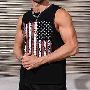 T-shirt sans manches personnalisé avec logo, 95% polyester, 5% élasthanne, compression athlétique, séchage rapide, débardeur de sport pour hommes - Product Image 5