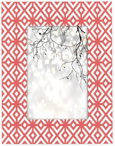 Cadre photo rectangulaire géométrique rouge bohème en résine personnalisée peinte à la main pour la Journée de la Terre - Product Image 4