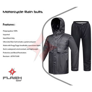 Traje Impermeable para Hombre y Mujer, Chaqueta de Lluvia Larga y Transpirable con Capucha, Protección contra el Viento para Motociclistas - Product Image 3