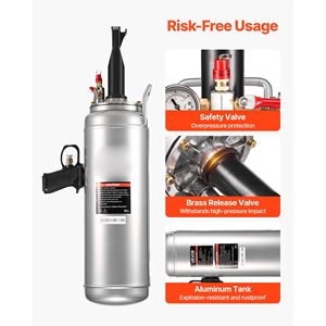 Compresseur d'air portable 2,6 gal/10 L avec pression de fonctionnement de 87-116 PSI, outil de réparation de pneus à déclencheur manuel - Product Image 5
