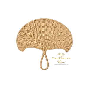 Éventail artisanal en rotin naturel, tissé en forme de feuille de palmier, pour l'été, décoration murale, artisanat - Product Image 3