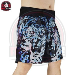 กางเกงมวย MMA/Boxing แบบใหม่ทันสมัย MOQ ต่ำ ผลิตตามสั่ง เนื้อผ้าแห้งเร็ว ระบายความชื้นได้ดี พิมพ์ลาย โพลีเอสเตอร์ 100% สำหรับชุดศิลปะการต่อสู้ - Product Image 3