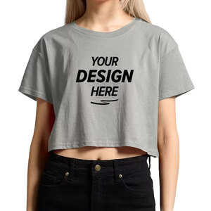Camiseta Corta Blanca Informal para Mujer, Lisa, Personalizable, para Uso Diario, Ligera, de Algodón, Manga Corta, Cuello Redondo - Product Image 4
