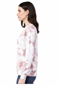 Sweat-shirt tie-dye pour femme, manches longues, col rond, décontracté, vêtements d'automne, coton, fibre de bambou, tricoté, respirant, coupe régulière - Product Image 2