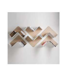 Modern White Interlocking Adjustable Wood Wall <b>Shelf</b> <b>Floating</b> Cubicle Storage Display Rack Geometric <b>Square</b> Flower Pot Living - Product Image 2