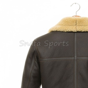Veste en cuir shearling pour homme, veste aviateur doublée de fourrure pour l'hiver, fabricant sur mesure, vente en gros à prix de gros - Product Image 6