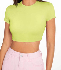 Top Corto de Algodón con Logotipo Personalizado para Mujer, Mangas Cortas, Transpirable, para Gimnasio, Deporte, Estilo Casual, HECHO POR HAIDIIII SPORTS - Product Image 2