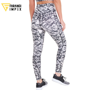 OEM Custom Logo Wholesale Women Water Resistant Reversible Waist Stretchy Printed Yoga <b>Leggings</b> Full <b>Length</b> Breathable Athletic - Product Image 3