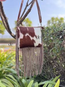 Sac à bandoulière unique en cuir de vachette à franges, style bohème vintage, avec poils, pour femme - Product Image 4