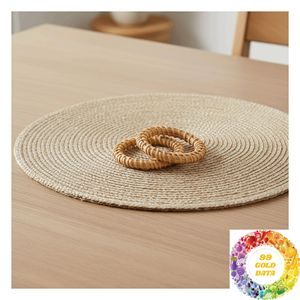 Anneau de serviette en rotin tressé, accent de table rustique pour maisons de campagne, fermes, maisons côtières et repas en plein air - Product Image 1