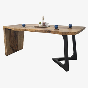 Mesa de Bar Moderna de Madera Premium con Base Metálica Resistente, Muebles de Bar para Restaurante, Cafetería, Pub, Bistro, Hotel y Cocina - Product Image 1