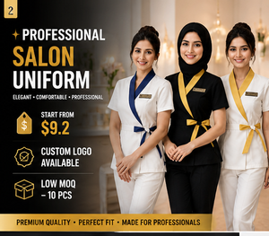 Uniforme Personalizado para Salón de Belleza, Conjunto de Ropa de Trabajo para Spa, Transpirable, de Poliéster, Manga Corta, Marca Privada OEM - Product Image 2