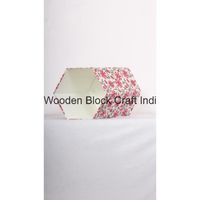 Poubelle hexagonale DIY en carton recyclé et tissu de coton à motif floral artisanal pour jardin, bureau ou maison