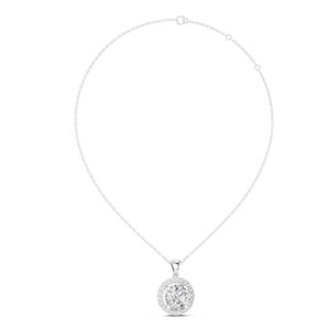 Round Moissanite Pendant Oval Halo Charm White Gold Color Jewelry for <b>Necklace</b> <b>Chain</b> - Product Image 4