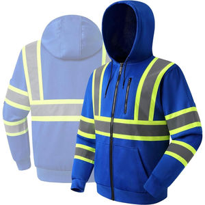 Sudadera de Seguridad Fluorescente Azul Transpirable con Certificación CE, Chaqueta de Trabajo Reflectante con Cierre, Uniforme de Alta Visibilidad para - Product Image 1