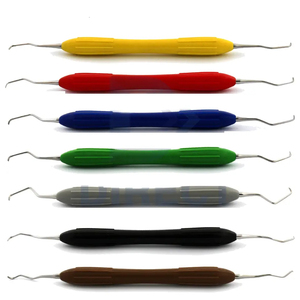 Curettes dentaires Gracey avec manche en silicone, instruments chirurgicaux hygiéniques, équipements de nettoyage parodontal et de restauration dentaire en plastique - Product Image 3