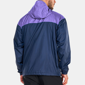 New Style Men Hooded Outdoor Windbreaker Purple Navy Lightweight Waterproof Windproof Casual Hiking <b>Travel</b> <b>Jacket</b> - Product Image 3