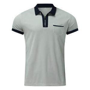 Business New Style Short-Sleeved Men's <b>T</b> <b>Shirt</b> With <b>Collar</b> Casual Pure Color Fashionable Embroidery <b>T</b>-<b>Shirt</b> - Product Image 3