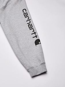 Sudadera con Capucha para Hombre, Corte Regular, Color Gris Sólido, Logotipo en el Bolsillo de la Manga, Ropa Casual de Otoño - Product Image 2