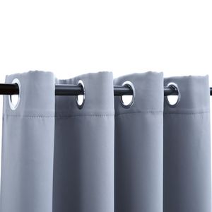 2 pezzi grigio 54 "x 95" tessuto oscurante tende con anelli eleganti mantovane per l'arredamento della casa - Product Image 3