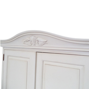 Colección París, Armario Doble Clásico de Madera de Caoba Francesa, Elegante Tallado, Muebles para Dormitorio y Hotel, Color Blanco - Product Image 3