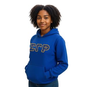 Sigma Gamma Rho Hockey Hoodie SGRho <b>Black</b> Gold Premium Greek Apparel Unisex Sorority <b>Sweatshirt</b> - Product Image 1