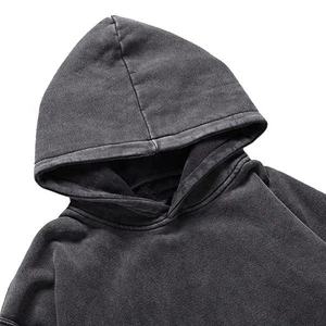 Sudadera con Capucha de Algodón 100% de Gran Gramaje con Lavado Ácido, Fabricante de Ropa de Marca Privada OEM, Sudadera con Capucha Lisa con Lavado Ácido, Estilo Oversize Streetwear - Product Image 6