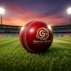 GANVOX GLOBAL Red Leather Lightweight 13-16mm Cricket <b>Ball</b> Double-Stitched Premium Cork Core Ambidextrous <b>Training</b> <b>Ball</b> for - Product Image 1