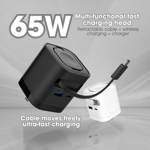 อะแดปเตอร์ชาร์จเร็ว Gan ประสิทธิภาพสูง 65W สำหรับโทรศัพท์มือถือ ช่องเสียบ Type-C รองรับการชาร์จไร้สาย พร้อม PD 3.0 - Product Image 6