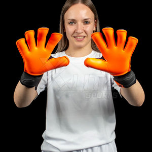 Gants d'entraînement en cuir respirant antidérapants à doigts complets avec sangle de poignet réglable pour la maîtrise du gardien de but - Product Image 3