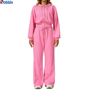 Survêtements pour femmes avec logo personnalisé, ensembles de survêtements à la mode, pantalons de sport brodés, haut à capuche à fermeture éclair à manches longues, ensemble 2 pièces pour femmes - Product Image 5