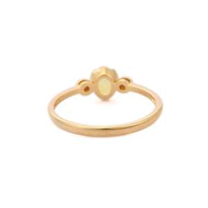18K Yellow Gold Sapphire Engagement <b>Ring</b> with VVS2 <b>Diamond</b> - Product Image 4