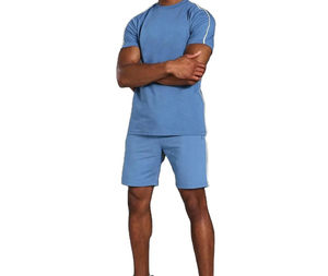 Most Selling Custom Logo Printing <b>Elastic</b> Casual Knitted Polyester/Cotton Summer Shorts Set Quick Dry Breathable Beach Wear - Product Image 1