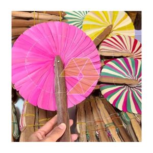 MIX COLOR BAMBOO AND COCONUT LEAF HAND FAN EASY TO FOLD SMALL SIZE LIGHT WEIGHT COCONUT HANDFAN QUICK SALE IN 2026 - Product Image 1