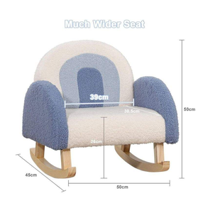 Silla Mecedora de Peluche para Niños, Sillón Infantil con Tela Suave de Peluche, Respaldo Acolchado, Silla de Lectura para Guardería - Product Image 5