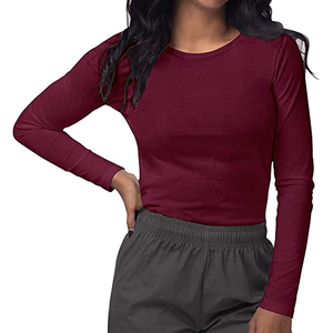 T-shirt basique à manches longues personnalisé pour femme, 100 % coton, col rond, décontracté, respirant, vente en gros, collection été 2026 - Product Image 6